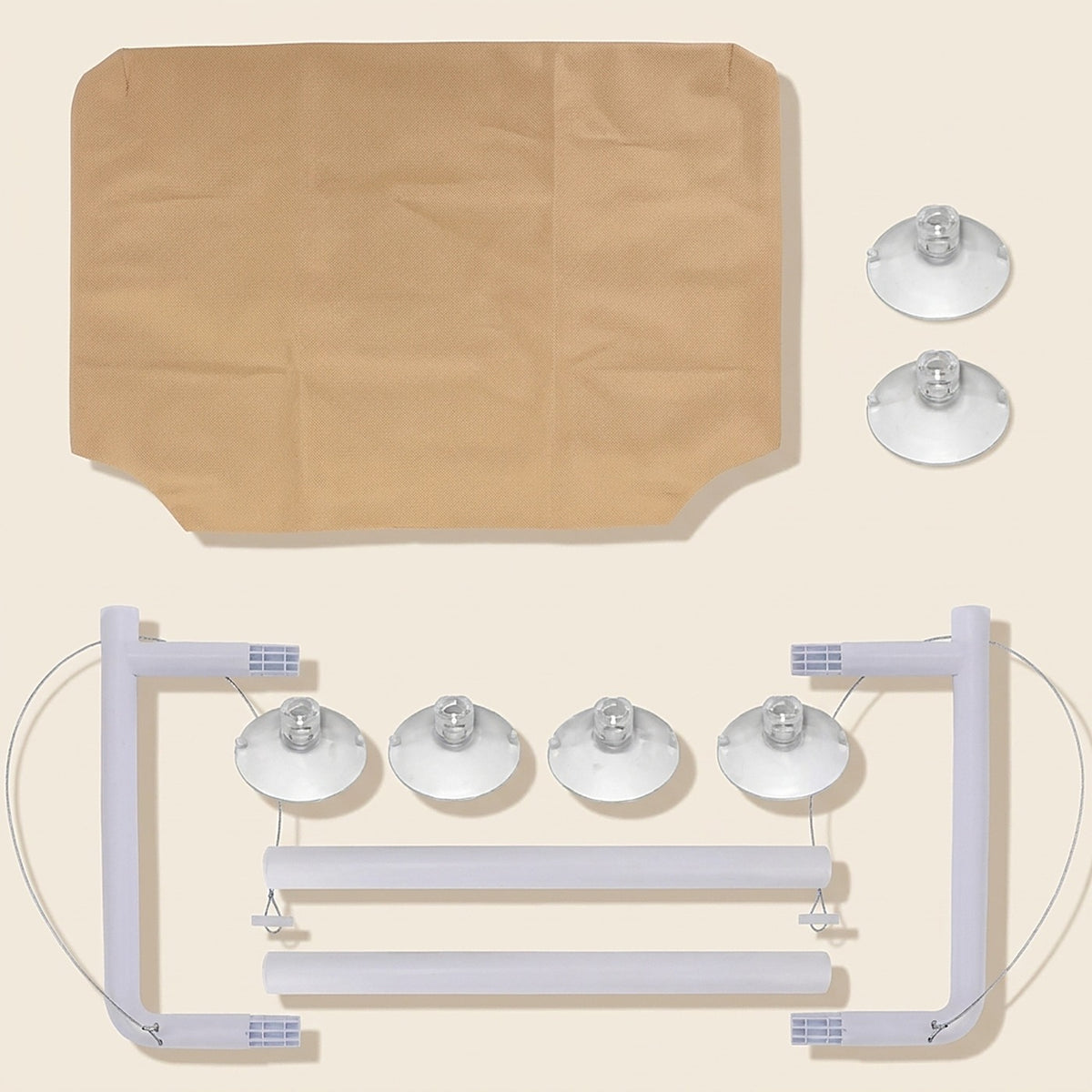 Window cat hammock kit: washable cover, frame, suction cups and 2 spare cups