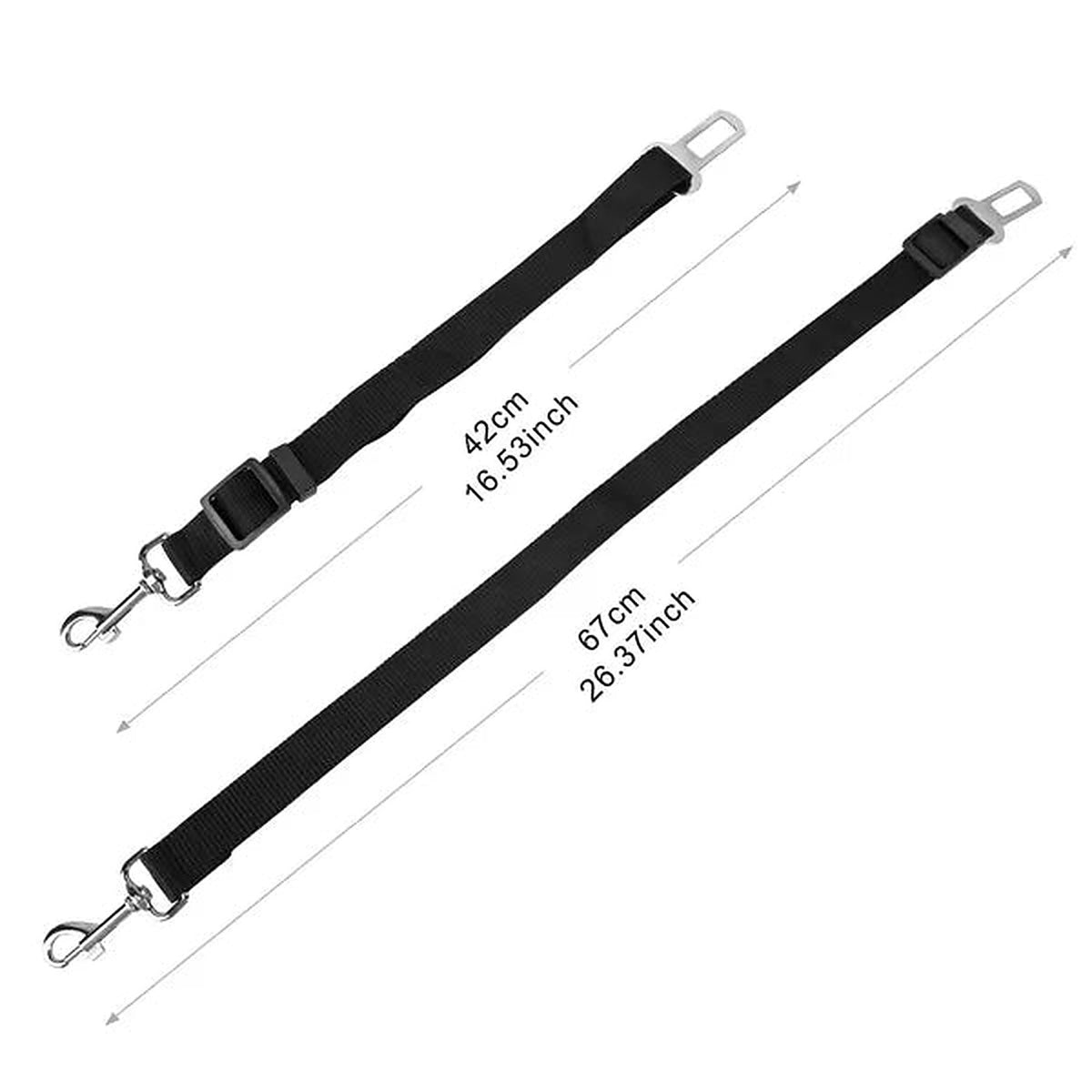 Hauloft dog seat belt length: adjusts from 16.5 to 26.4 inches